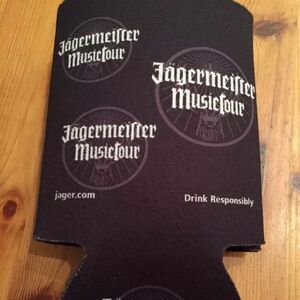 NEW! Jagermeister Music Tour Black Can Bottle Coozie Koozie.